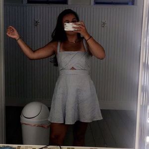 Blue and White Striped Dress